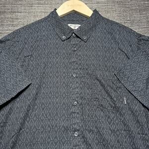 Billabong Shirt Men's L Black Geometric Short Sleeve Button Stretch M503TBSM